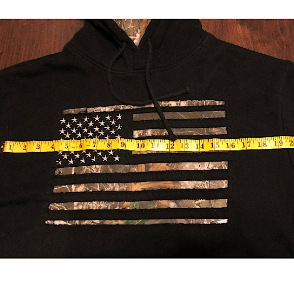 CAMO STARS & STRIPES HOODIE BUCK WEAR: LG - Picture 4 of 9